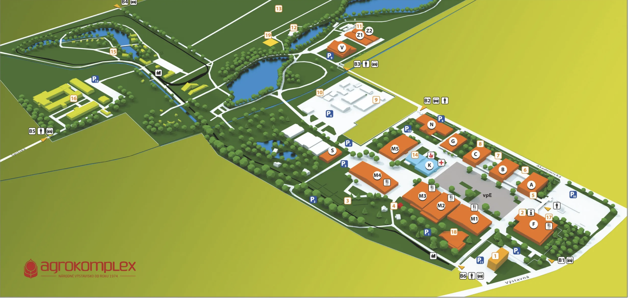 Mapa areálu Agrokomplex Nitra